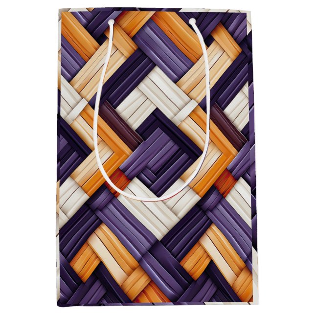 Sacola Para Presentes Média Blisa de cesto de ondas africanas (Frente)