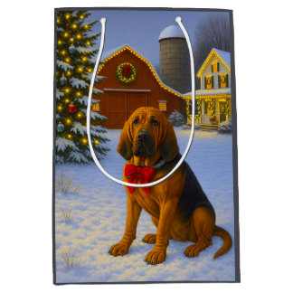 Sacola Para Presentes Média Bloodhound Holiday Card
