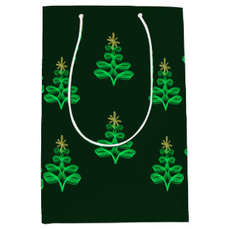 Sacola Para Presentes Média Blue Christmas wrapping paper 