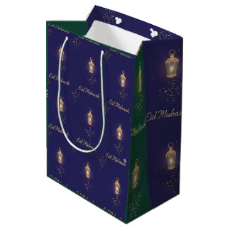 Sacola Para Presentes Média Blue Green Eid Gift Bag
