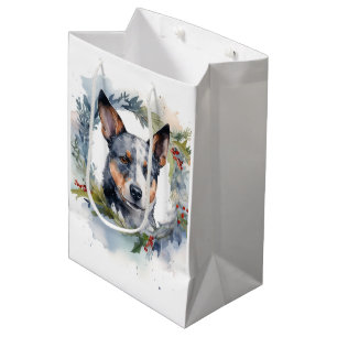 Sacola Para Presentes Média Blue Heeler Fúria Natal Festiva