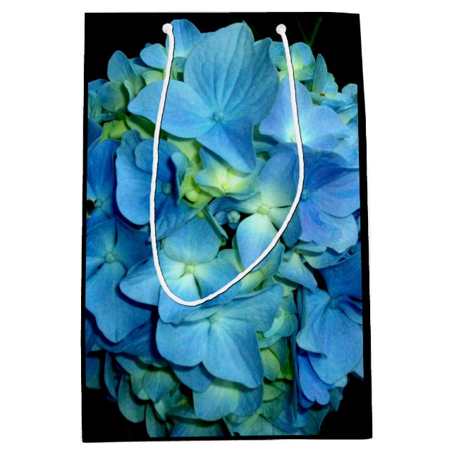 Sacola Para Presentes Média Blue Hydrangea (Frente)