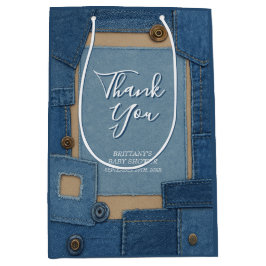 Sacola Para Presentes Média Blue Jean Baby Denim Baby Shower