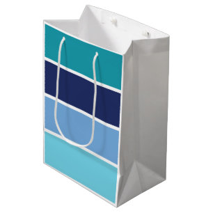 Sacola Para Presentes Média Blue Striped