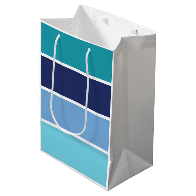 Sacola Para Presentes Média Blue Striped (Frente inclinada)