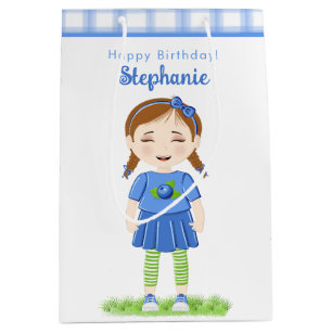 Sacola Para Presentes Média Blueberry Birthday