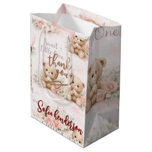 Sacola Para Presentes Média Blusa de balão floral com aquarela suave