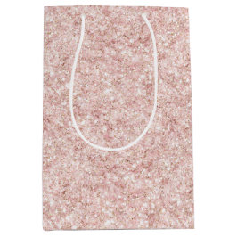 Sacola Para Presentes Média Blush Pink Sparkle Glitter Birthday
