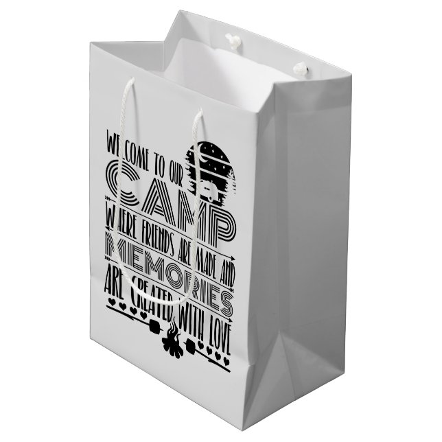 Sacola Para Presentes Média boas vindas do Camping  (Frente inclinada)