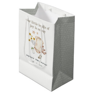 Sacola Para Presentes Média Boho Green Baby Roupa Sexo Chá de fraldas Neutro
