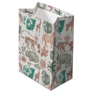 Sacola Para Presentes Média Boho Jungle Safari