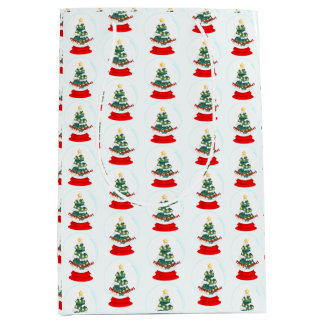 Sacola Para Presentes Média Bola de Neve de Natal