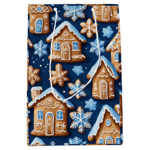 Sacola Para Presentes Média Bolachas de Natal Ginger Breadman Férias de invern