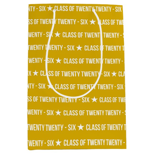 Sacola Para Presentes Média Bold Class of 2026 Graduation Pattern (Frente)