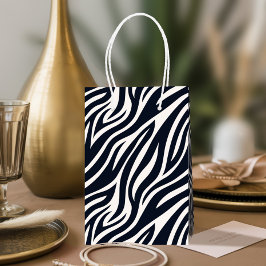 Sacola Para Presentes Média Bold Zebra Skin Pattern Black & White ID1151