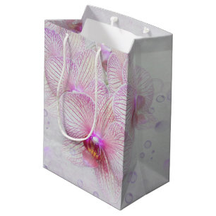 Sacola Para Presentes Média Bolhas de Orquídea