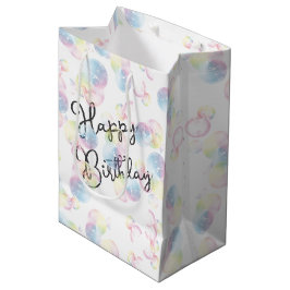 Sacola Para Presentes Média Bolhas De Sabão De Aniversário Em Branco