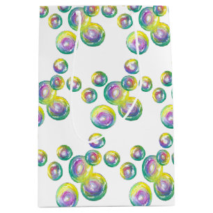 Sacola Para Presentes Média Bolhas Iridescentes De Sabão Arco-Íris