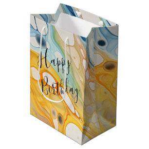 Sacola Para Presentes Média Bolhas Líquidas de Aniversário