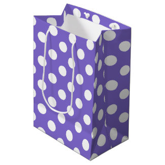 Sacola Para Presentes Média Bolinhas brancas no periwinkle