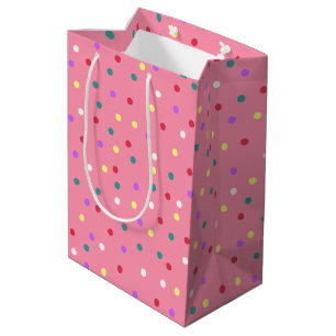 Sacola Para Presentes Média Bolinhas Coloridas a Rosa