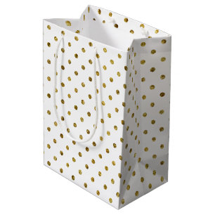 Sacola Para Presentes Média Bolinhas de vidro Douradas