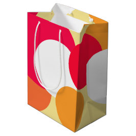 Sacola Para Presentes Média Bolinhas rosa, laranja e amarela