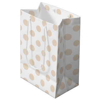Sacola Para Presentes Média Bolinhas Tan