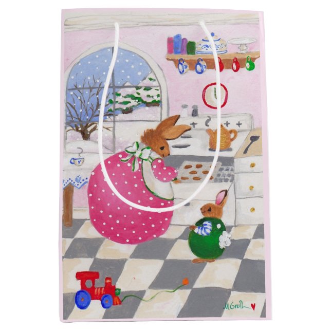 Sacola Para Presentes Média Bolinhos de presente de biscoitos para panificação (Frente)