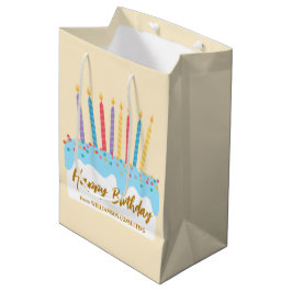 Sacola Para Presentes Média Bolo de Aniversário Chic Personalizado Negócios