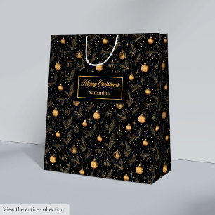 Sacola Para Presentes Média Bolsa com nome personalizado em aquarela moderna d