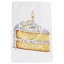 Sacola Para Presentes Média Bolsa de Bolo de Aniversário com Slice Média de Pr