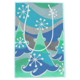 Sacola Para Presentes Média Bolsa de presente das árvores de inverno