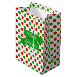 Sacola Para Presentes Média Bolsa de Presente de Bolinhas Grande Natal