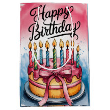 Bolsa de presente de dia de nascimento feliz