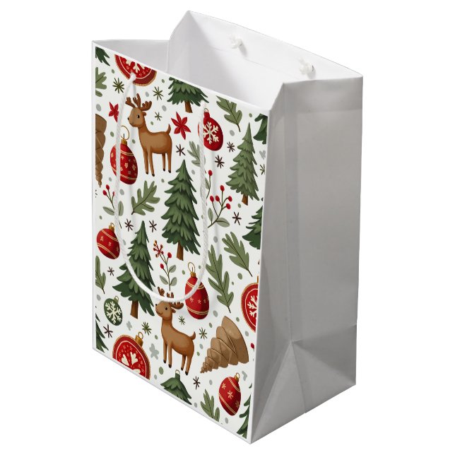 Sacola Para Presentes Média Bolsa de Presente de Natal (Verso inclinado)