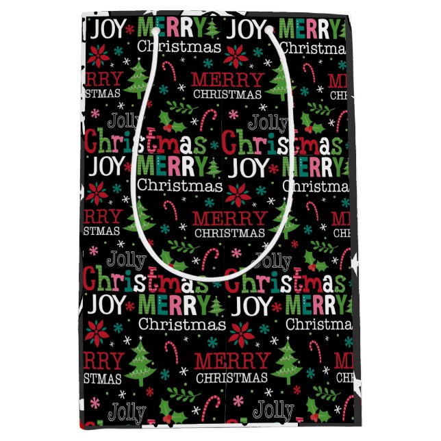 Sacola Para Presentes Média Bolsa de Presente de Natal (Frente)