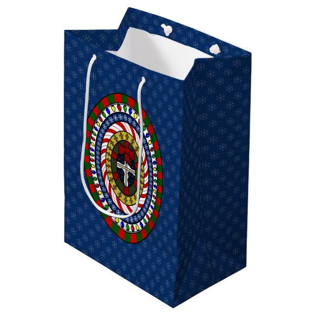 Sacola Para Presentes Média Bolsa de Presente de Natal (Frente inclinada)
