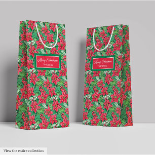 Sacola Para Presentes Média Bolsa de presente de Natal elegante rosa vermelho
