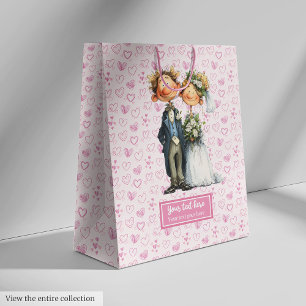 Sacola Para Presentes Média Bolsa de presente de noiva de cartoon engraçado