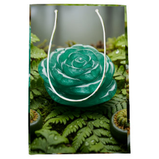 Sacola Para Presentes Média bolsa de presente de rosa emerald verde