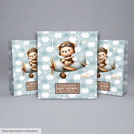 Sacola Para Presentes Média Bolsa de Presente do Chá de fraldas Monograma com