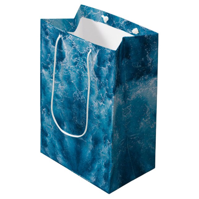 Sacola Para Presentes Média Bolsa de Presente do Oceano Azul (Frente inclinada)