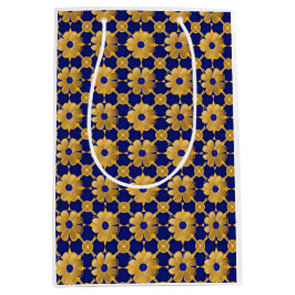 Sacola Para Presentes Média "Bolsa de Presente Floral Ouro de Luxo – Embrulho