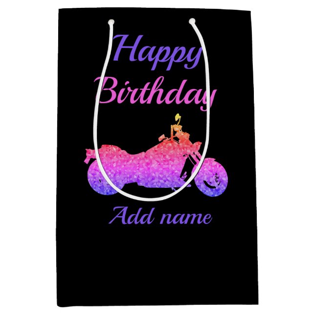 Sacola Para Presentes Média Bolsa de presente personalizada de motocicleta/mot (Frente)