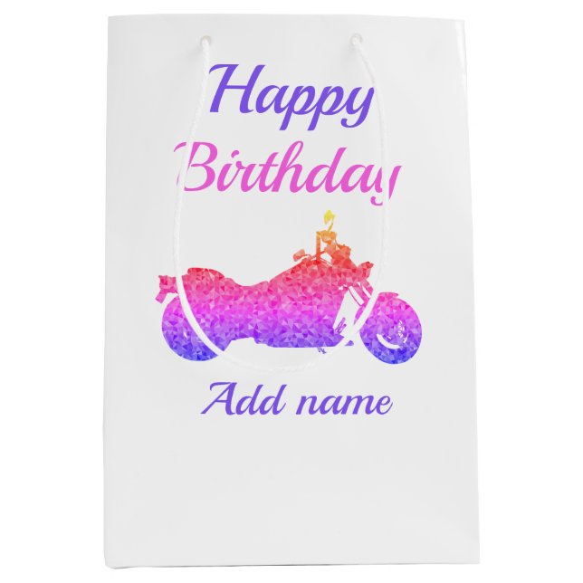 Sacola Para Presentes Média Bolsa de presente personalizada de motocicleta/mot (Frente)