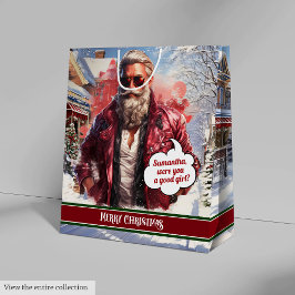 Sacola Para Presentes Média Bolsa de Presente Personalizada do Papai Noel Lega