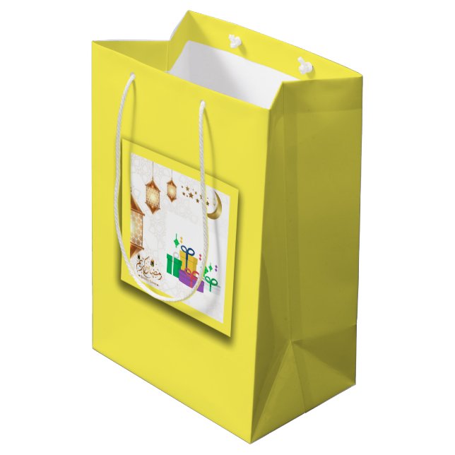 Sacola Para Presentes Média Bolsa de presentes de venda do Ramadã (Verso inclinado)