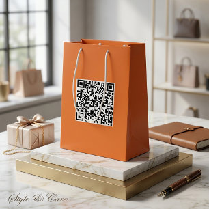 Sacola Para Presentes Média Bolsa Personalizada Média com Código QR para Promo