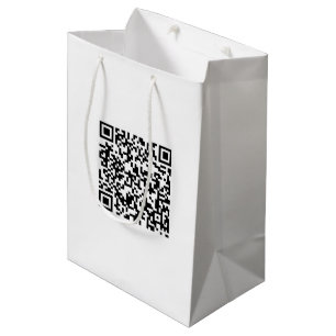 Sacola Para Presentes Média Bolsa Personalizada Média com Código QR para Promo